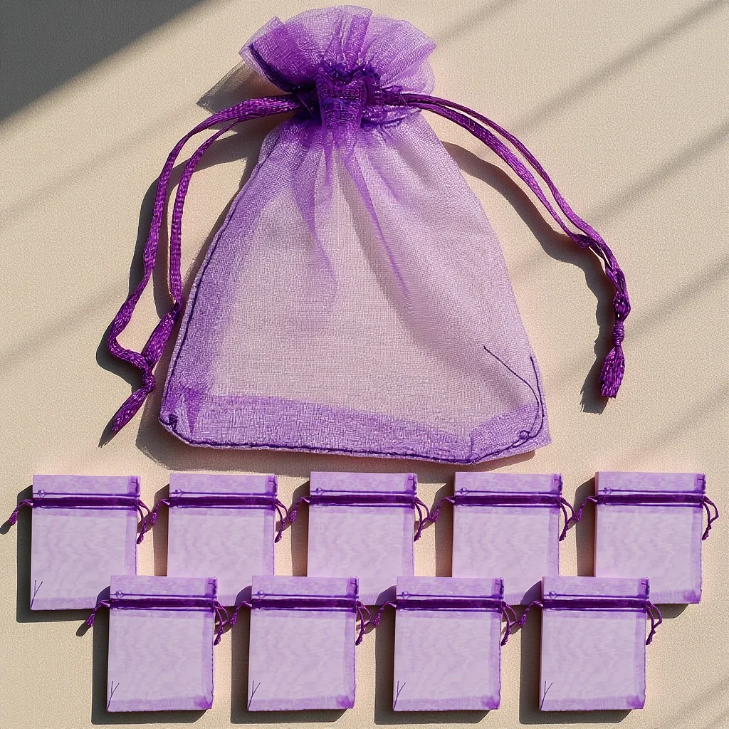 

100Pcs Decorative Lavender Pouches Empty Cotton Sachet Bags for Aromatherapy Drawer Storage Small Items Organization Gift Idea