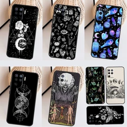 Occult Witchcraft Moon Gothic Witch Case For OPPO A78 A98 A58 A18 A96 A76 A16 A17 A77 A15 A5 A9 A74 A94 A52 A72 A53S A54S A57S