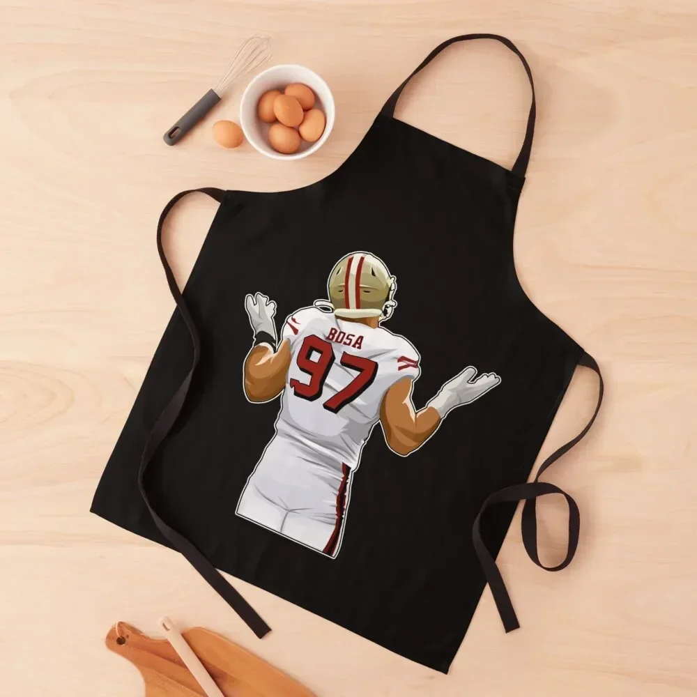 Nick Bosa After Sacking Apron Kitchen Items For Home Chef Accessories Cute Kitchen Home and kitchen products Apron