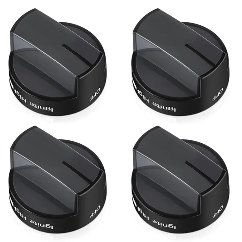 Benchmade Quality 4X W10339442 Stove Knob, Cooktop Surface Burner Control Knobs Black Spare Parts Accessories WPW10339442 PS1175