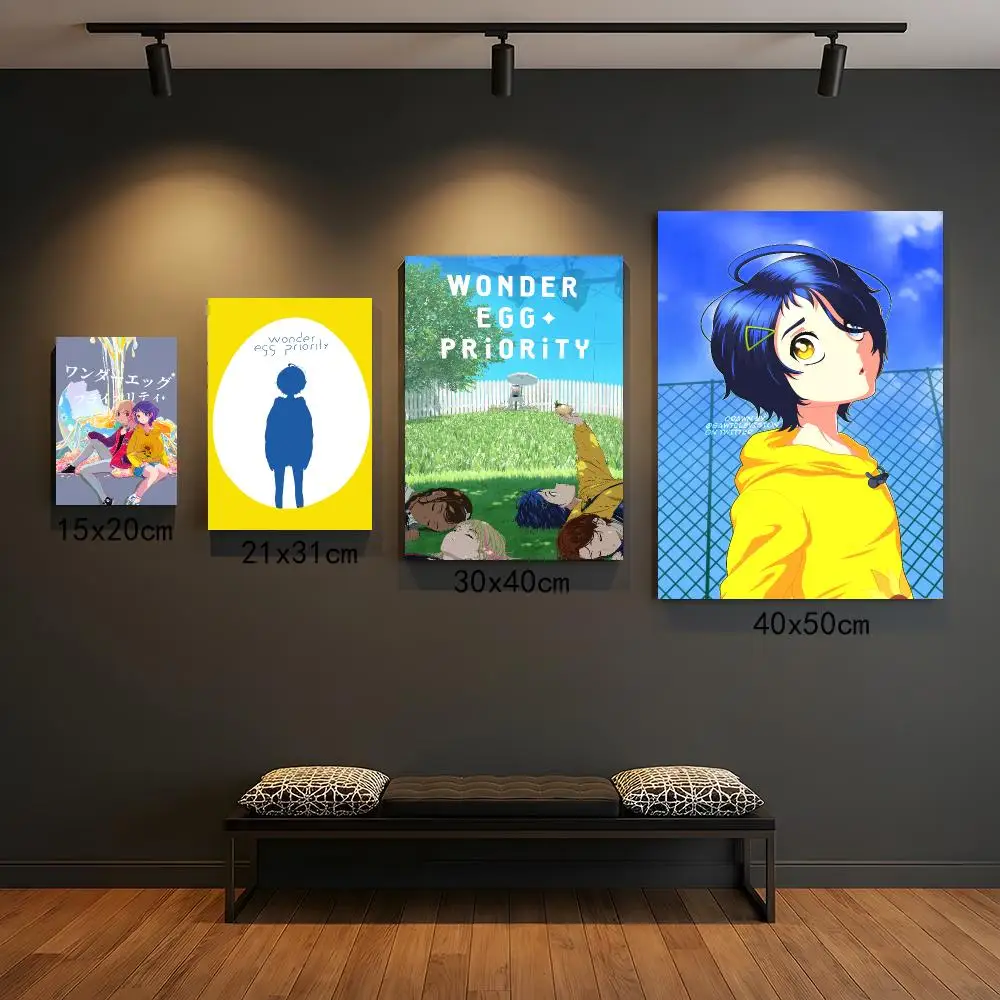 anime W-Wonder Egg Priority-Y Poster Peel and Stick Wall Art for Cafe Office Bar and Home Decoration