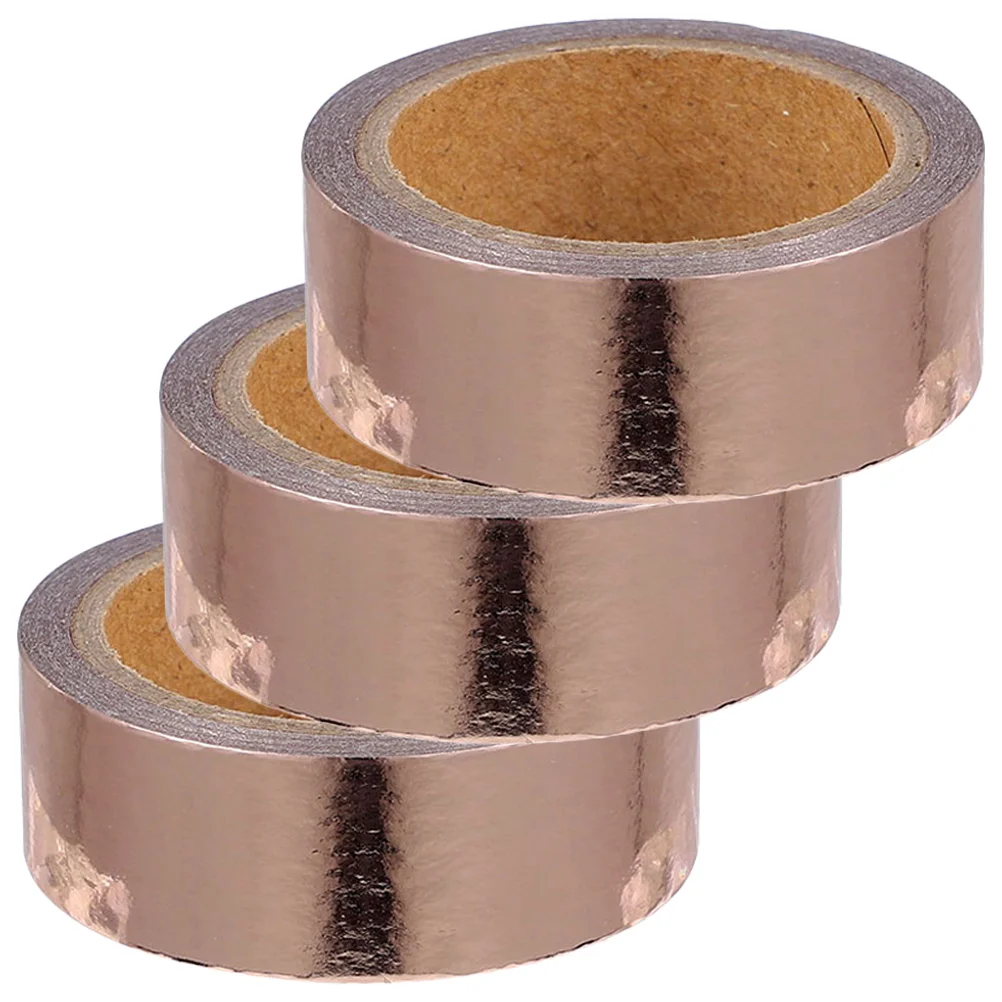 3 Rolls Craft Tape Crafts Glue Foil Paper Self-adhesive DIY Tapes Washi Metallic
