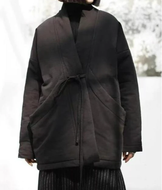 

Women's Clothing 2025 Winter Cotton and Linen Retro Medium Long Warm Cotton Clothing Chinese Style Cotton Robe