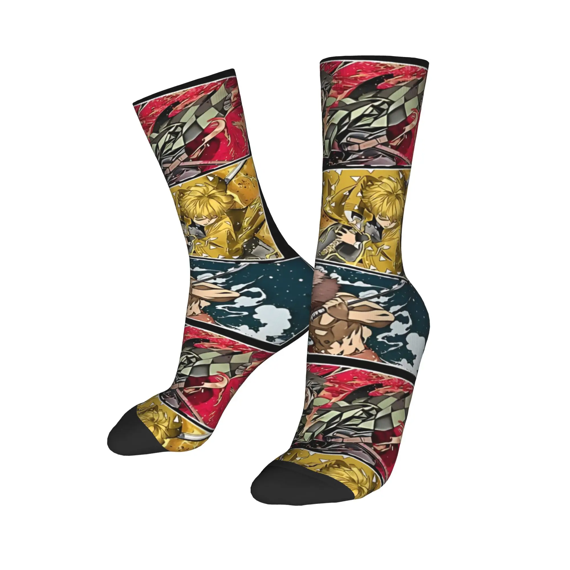 Funny Sock Bandai Demon Slayer Hunting Squad Harajuku Seamless Pattern Printed Men Crew Socks Casual Men's Socks