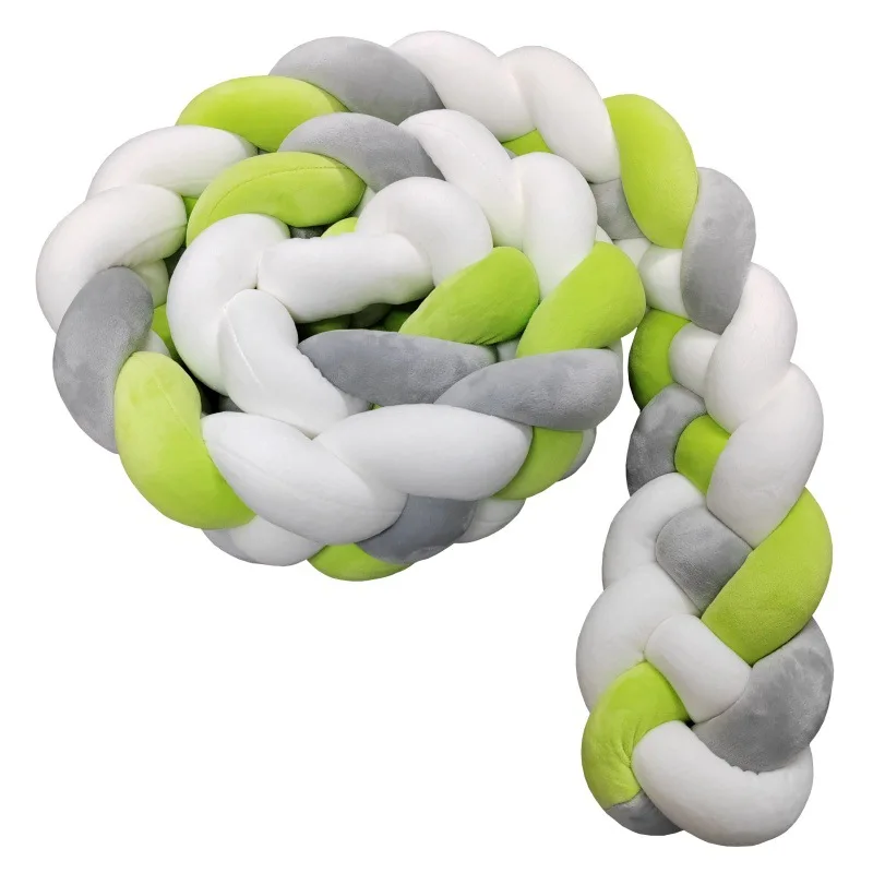 กันชนเตียงเด็กอ่อน ปลอกหมอนอิงแบบถักเปีย สำหรับเตียงเด็กอ่อน ป้องกันการกระแทก ตกแต่งห้องนอน ชุดเครื่องนอนเด็กอ่อน