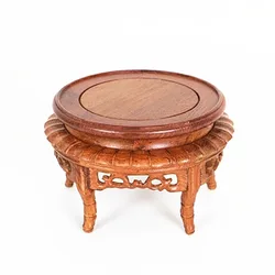Mahogany Carving Pear Handmade Flower Table, Tea Pot, Strange Stone, Jade Vase, Fragrant Table, Mini Bonsai Base