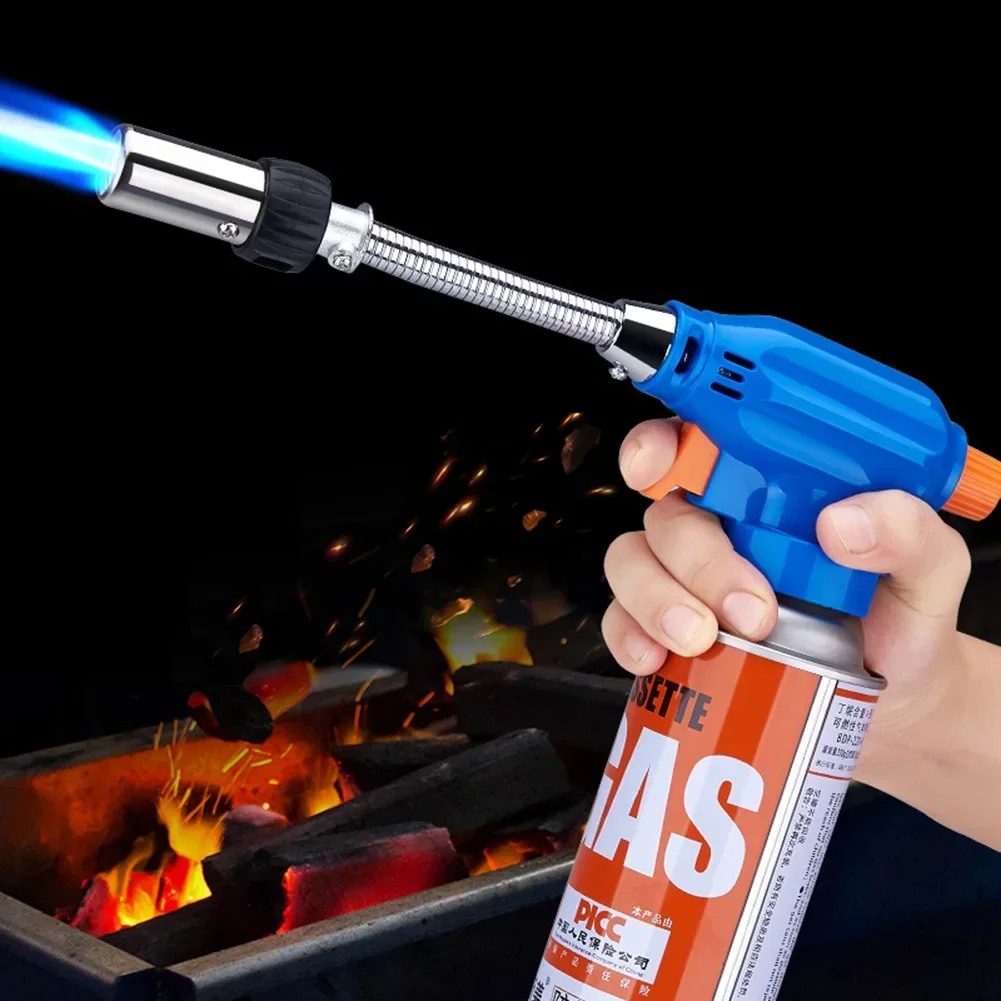 Imagem -02 - Metal Flame Gun Queimador de Gás Butano com Mangueira Spray Head Soldagem Tocha Outdoor Camping Bbq Isqueiro Lança-chamas Equipamento de Soldagem