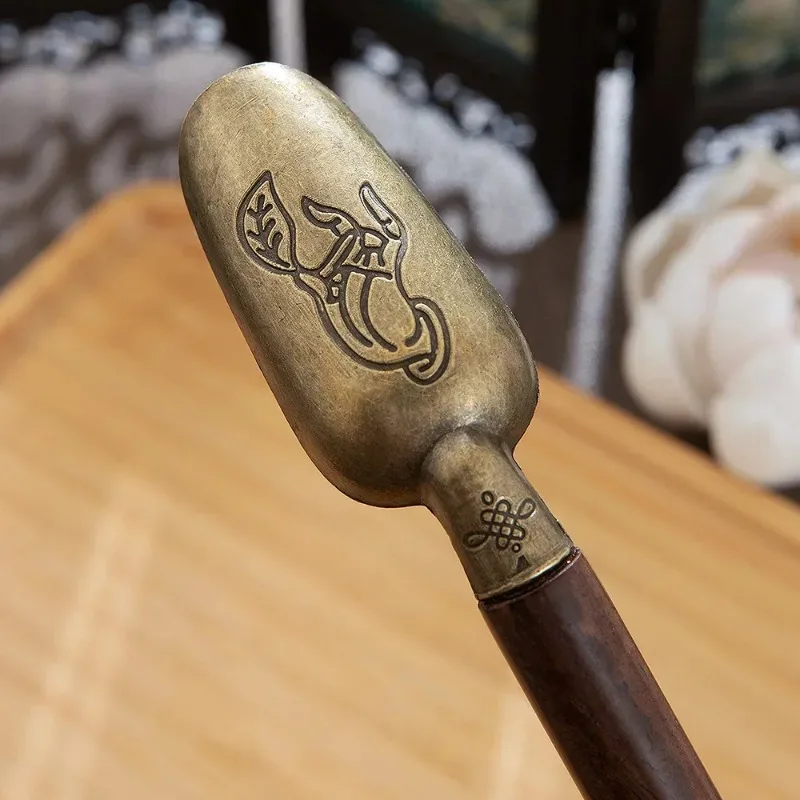 Vintage Ebony Tea Spoon Solid Wood Handle Teaspoon Retro Tea Shovel KongFu Tea Ceremony Accessories Tea Scoop Gift Home Teahouse