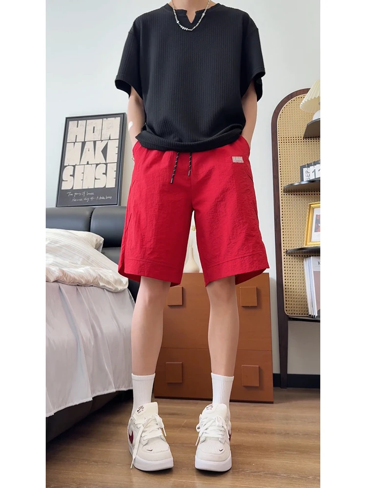 

Мужские летние тонкие пляжные брюки Red Qui-Dry Sports, водонепроницаемые, в американском ретро-стиле, длина до колена