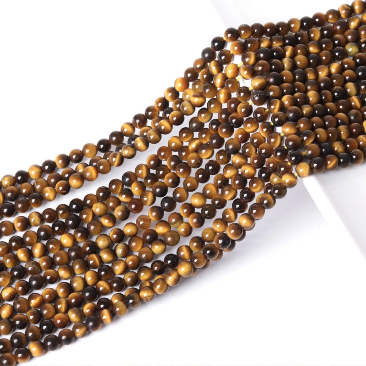 חרוזי אבן עין טיגריס טבעיים חרוזי מרווח עגולים ליצירת תכשיטים DIY צמידים שרשרת עבודת יד 4 6 8 10 12 מילימטר