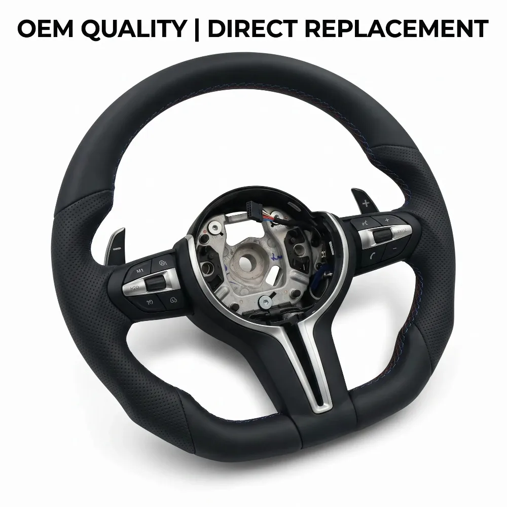 For BMW F01 F06 F10 F11 F12 F20 F21 F22 F25 F26 F30 F31 F32 F33 F34 F36 M3 F80 M4 F82 M5 F90 Flat Bottom M Sport Steering Wheel