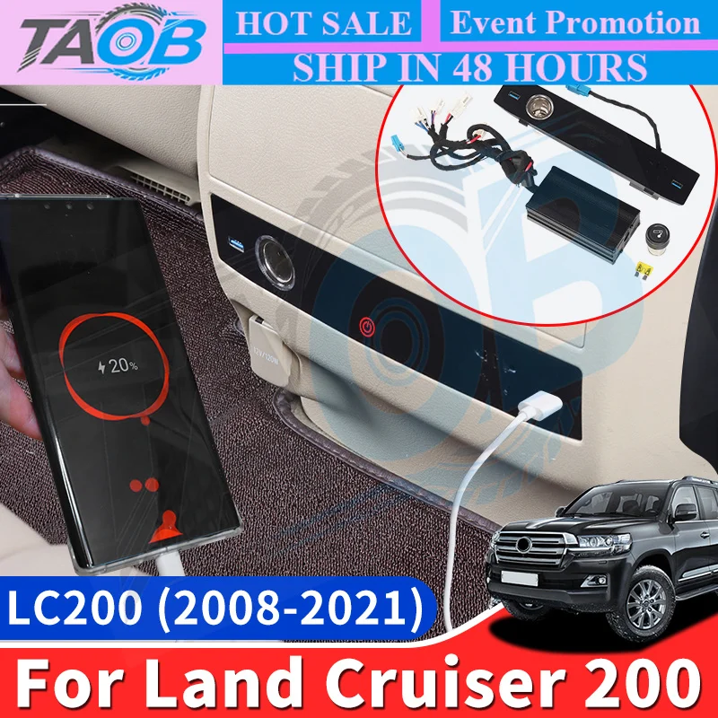 For Toyota Land Cruiser 200 LC200 j200 2008-2021 Rear Center Armrest USB Panel Direct Replacement Upgrade Styling  Accessories