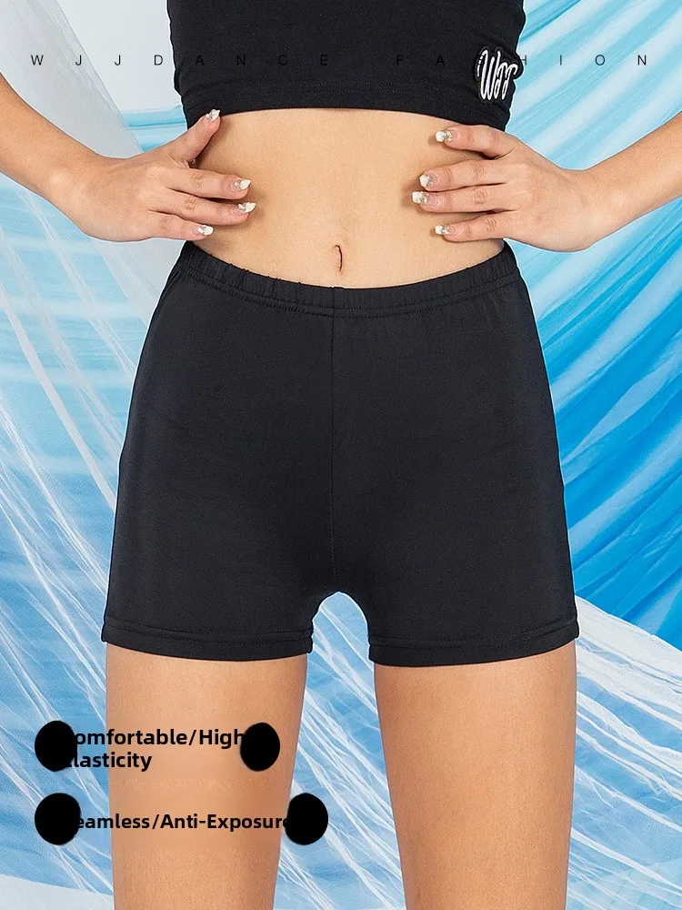 

WJJdance Women's Latin Dance Se Pants Ice Silk Flat Angle orts Anti Exposure Fitn Yoga Bot New 2025 Sle