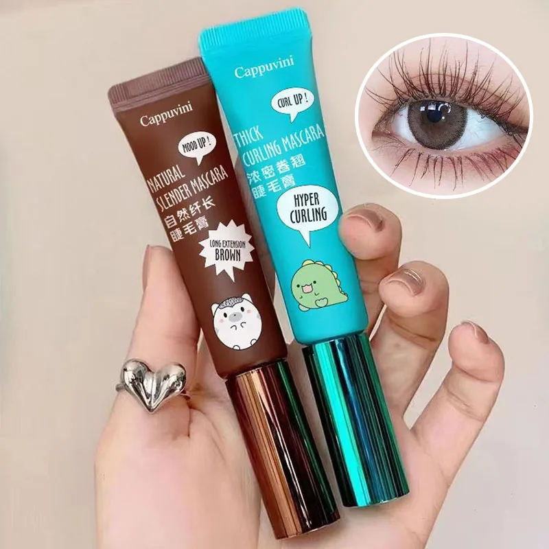 "Cappuvini Animal-Shaped Tube Mascara - Lengthening, Volumizing, and Curling Effect; Water-Resistant, Long-Lasting Hold without