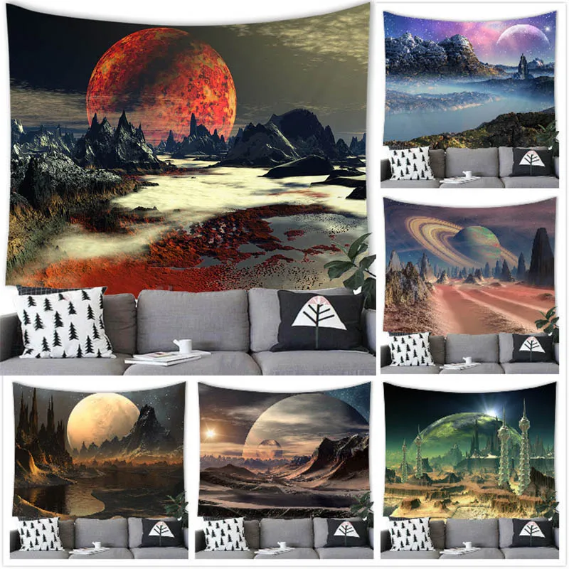 

Creative Science Fiction Alien Tapestry Wall Hanging Creative Alien Decor Tapestry Home Room Decoration Background Wall Decor