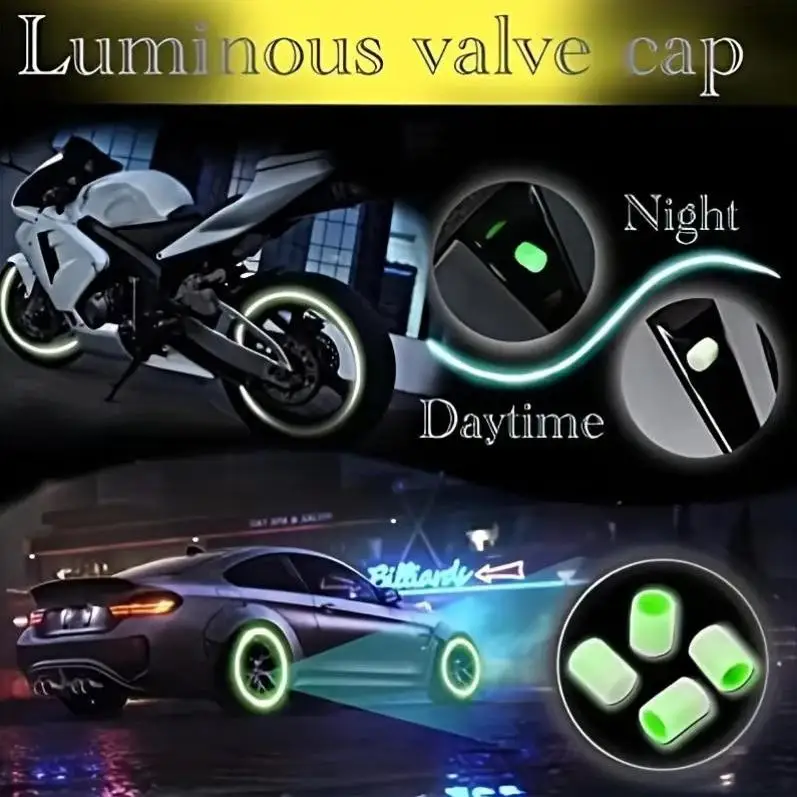 5/10-pack luminous valve caps, suitable for electric cars, motorcycles, bicycles, trucks, tires, luminous valve core covers