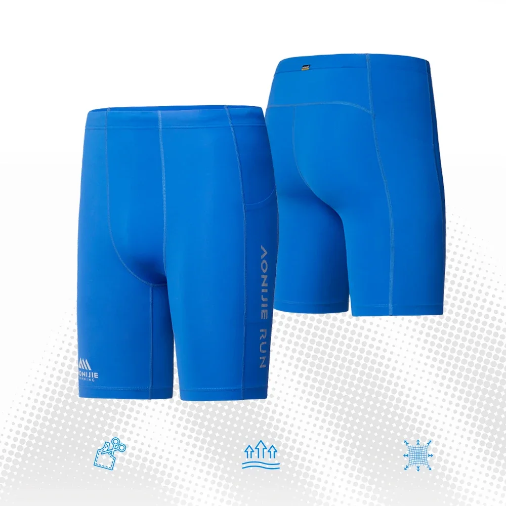 AONIJIE Men Sports Tight Shorts for Quick Drying Gym Training Pants Marathon Cross Country Running Gym Soccer FM5210