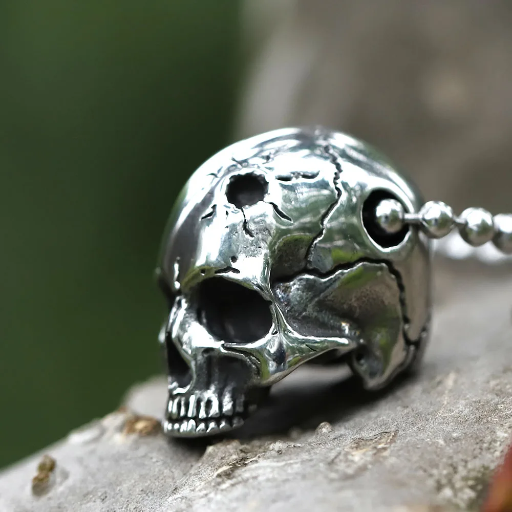 2022 NEW Men's 316L stainless-steel Vintage super punk skull biker Pendant Necklace fashion Jewelry free shipping - view 2