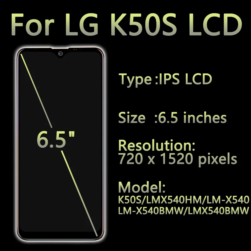 Phone Screen For LG K50S Lcd Pantalla For LG K50S LMX540HM LMX540BMW Lcd Display Replacement