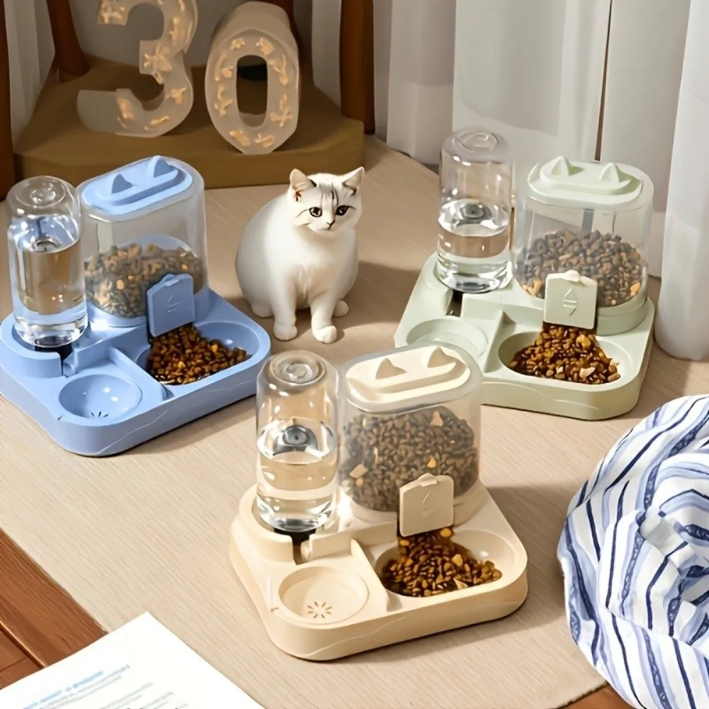 

Automatic Automatic Cat Water Feeder with Water Fountain Dry Wet Separation Pet Water Dispenser 2-in-1 Detachable