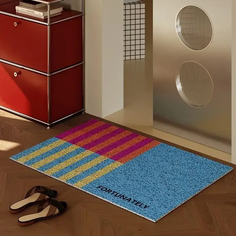 

Hippie Club entry silk ring floor mat doormat entry door rubbing soil non-slip 2024 new Memphis style advanced sense