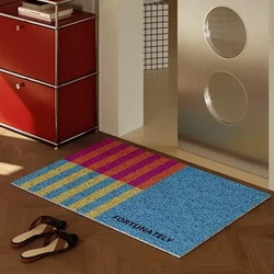 Hippie Club entry silk ring floor mat doormat entry door rubbing soil non-slip 2024 new Memphis style advanced sense