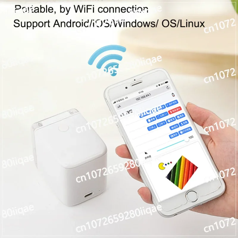 Wireless Wifi Printer Small Portable Color Printer Mobile Inkjet Food Printer