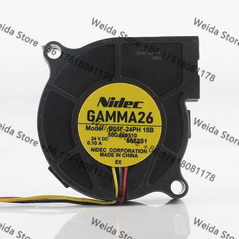 New Original Nidec DC 24V 0.10A Three-wire 5CM Server Silent Blower 50X50X15MM D05F-24PH 15B Cooling Fan