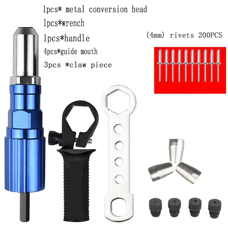 Electric Rivet Nut Gun Riveting Tool 2.4-4.8mm Cordless Riveting Drill Adaptor Insert Nut tool Multifunction Nail Gun Auto Rivet