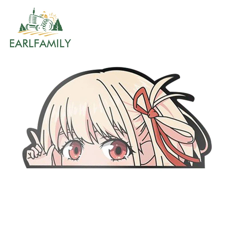 

EARLFAMILY 13cm x 7cm for Cute Anime Peek Car Sticker Fashionable Car Styling Creative Decal Waterproof Vinyl Motorcycle Decor