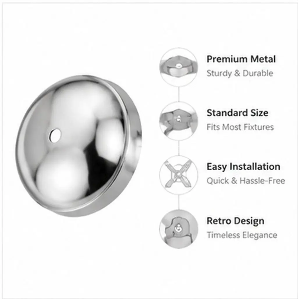 4Pcs Metal Pendant Light Canopy Plate 4.7 Inch Ceiling Medallion Round Fixture Cover DIY Chandelier Lamp Repair