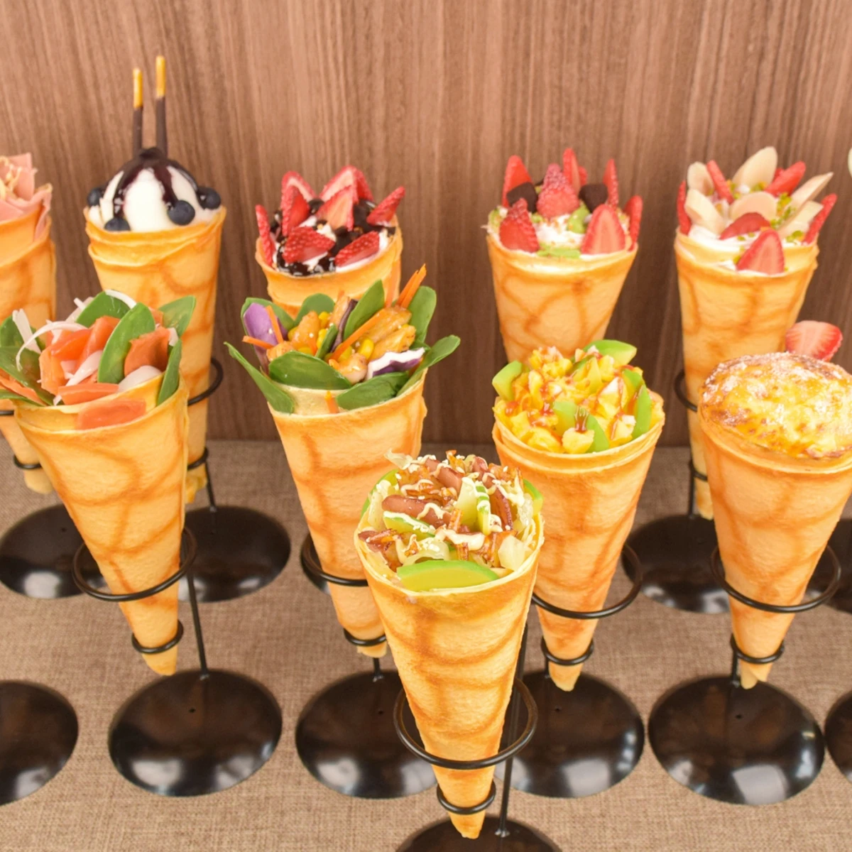 Simulación Artificial realista, cono de crepes falsos, modelo de comida, tienda de panqueques creativa, juguetes de adorno, regalo, decoración exquisita creativa