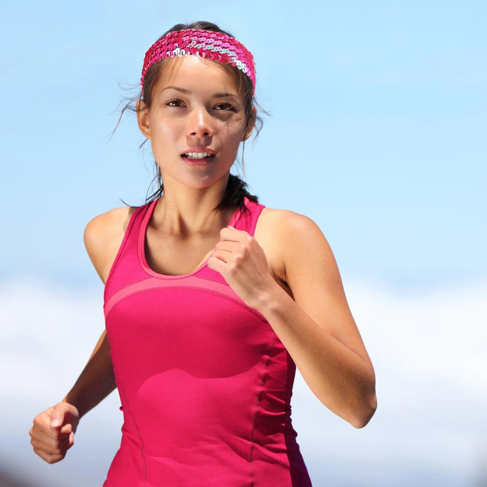 

Glittery Stretchy Headbands for Women Fairy Hair Accessories Gold Sequin Hairbands