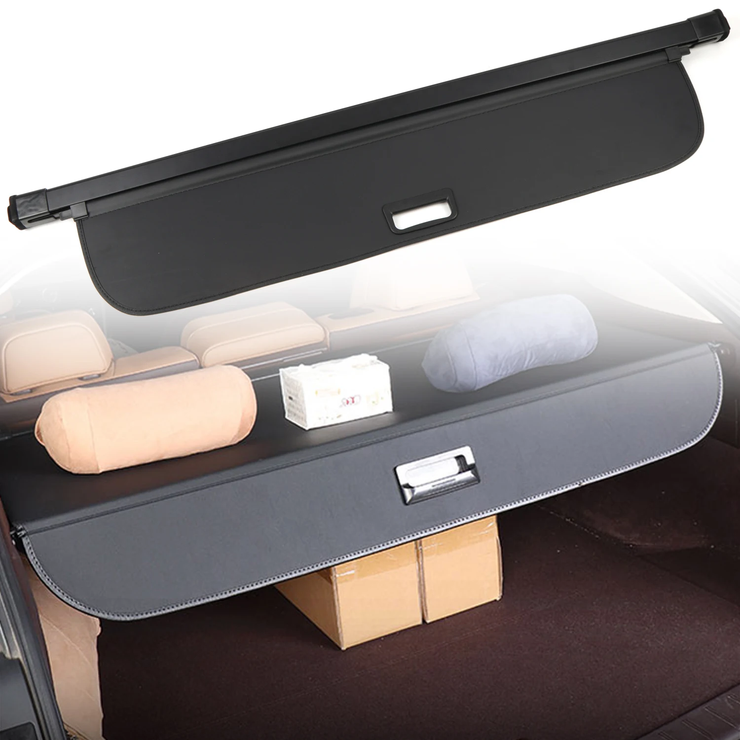 For Cadillac XT5 2024 2025 Accessories Black Retractable Rear Trunk Cargo Cover Partition Curtain Screen Shade Security Shield