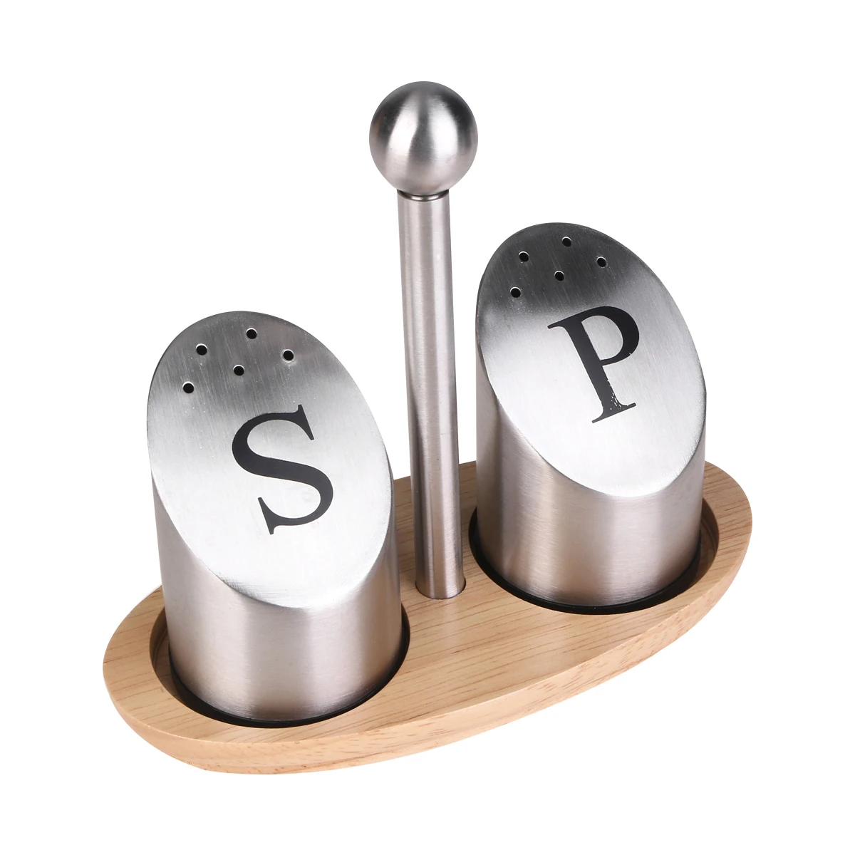 

Stainless Steel Seasoning Box Salt Pepper Container Non Wooden Base Pattern Kitchen Supplies Spice ganizer Home