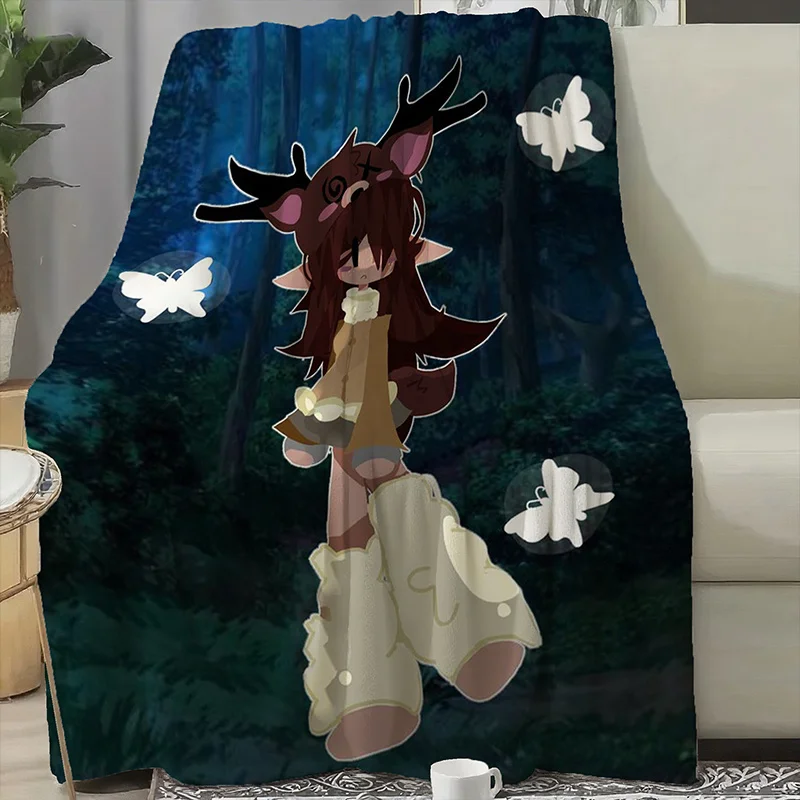 Customize 99 Nights in the Forest - Flannel Blanket with White Butterfly Pattern Print, an Excellent Gift for Family Parties, Fe