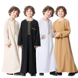 Muslim Kids Abaya Jubba Thobe Boy Long Dress Islamic Ramadan Children Caftan Robe Dubai Arab Kaftan Saudi Arabia Worship Service