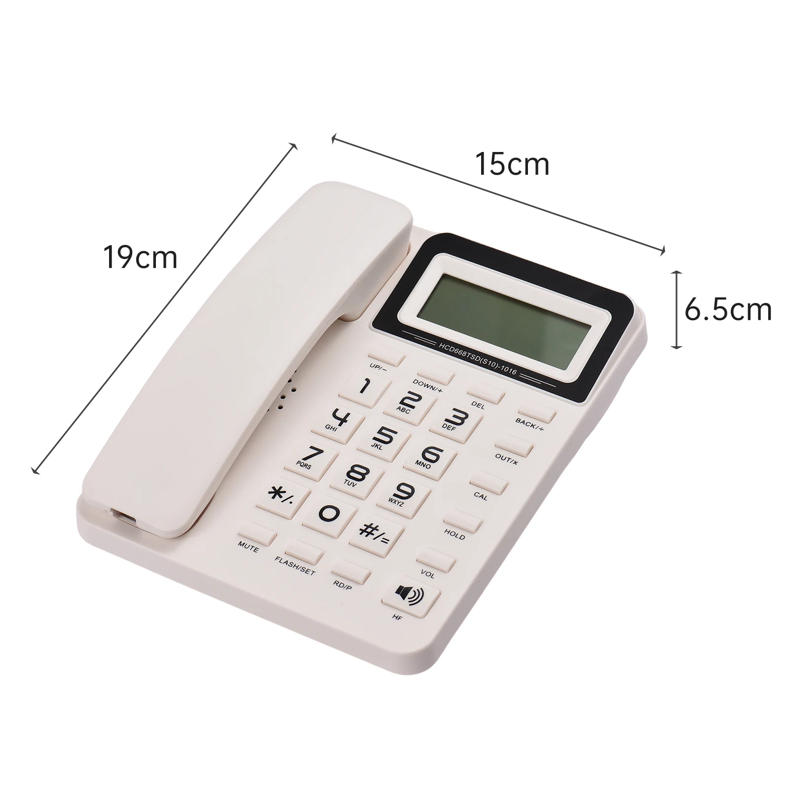 Desktop Corded Landline Phone Fixed Telephone with LCD Display Mute/ Pause/ Hold/ Flash/ Redial/ Hands Free/ Calculator