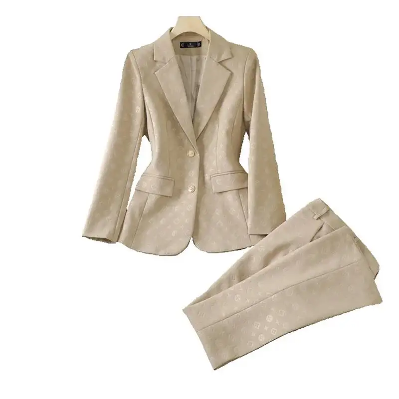 Fashion Temperament Professional Suits Women 2024 Spring Summer New Formal Long Sleeve Blazer And Pants Sets Work Wear