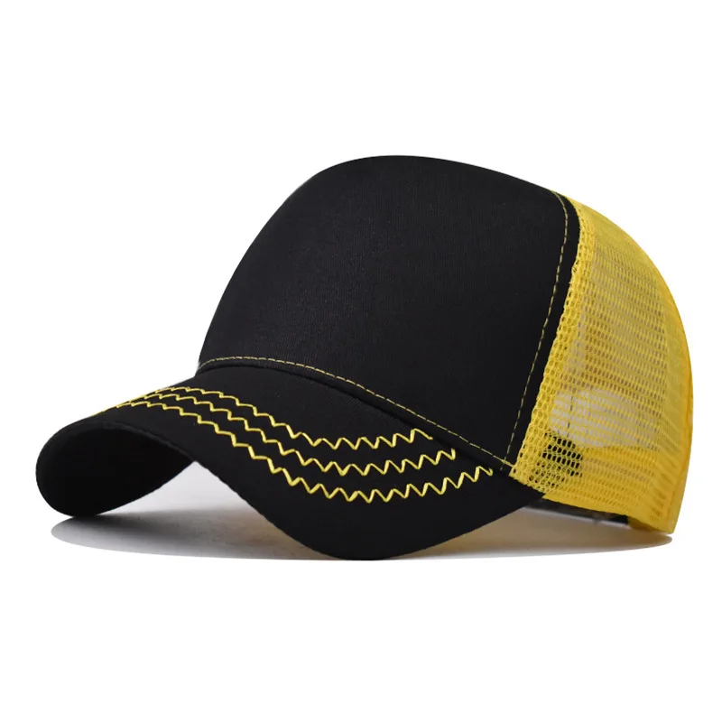 Neue 5-teilige Mesh-Baseballkappe für Erwachsene, Hip-Hop, gebogene Snapback-Hüte, Sommer-Sonnenschutz, Sonnenhut, einfache Trucker-Kappe, Werbung – Detail 21