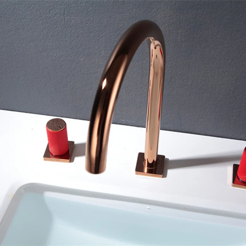 Lightweight Color Combination Design Hot & Cold Mixer Washbasin Faucets Bathroom Decorating Accessories Double Switch Metal Taps