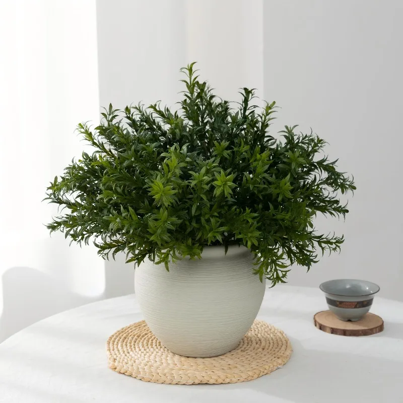 10-個人工植物プラスチックミラノグラスブーケホール装飾シミュレーションムラヤエキソティカグリーンプラントフローラルカフェ装飾