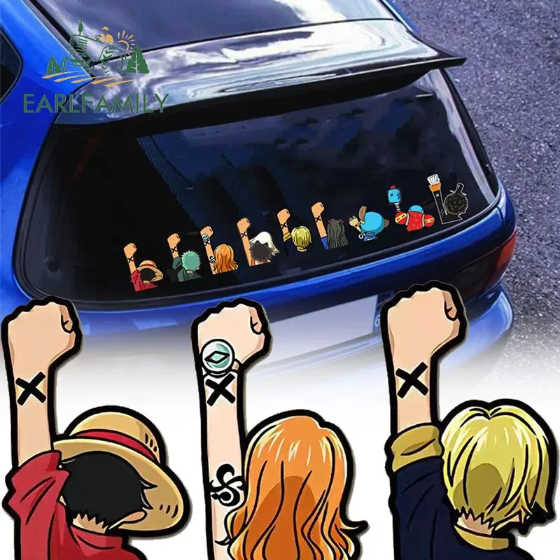 EARLFAMILY 13cm for ONE PIECE Car Stickers Anime Motorcycle Waterproof Car Accessoires Decal Graffiti Laptop Campervan Decals