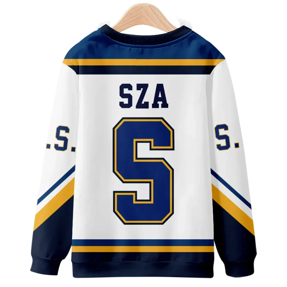 2024 Summer SZA JERSEY SOS Blind New Album Merch Crewneck Long Sleeve O-Neck Women Men Sweatshirt Cosplay Fashion Clothes