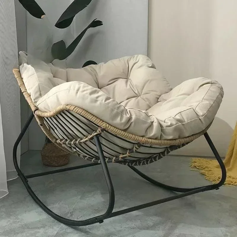 

Human Bird Nest Rattan Weaving Rocking Chair Leisure Sofa Home Balcony Single Lazy Sofa Rocking Chair Rattan Chair Can Sleep