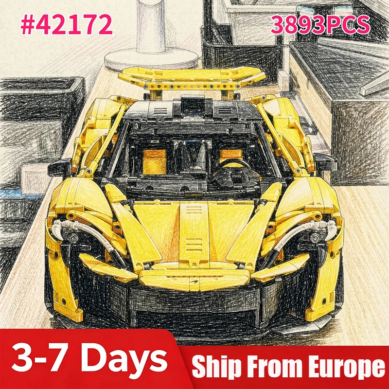 Image of 3893 Technische Bausteine 1:8 Maßstab Super-Rennwagen Puzzle-Modell, Kreatives Bauspielzeug Geeignet als Geschenk für Feiertage