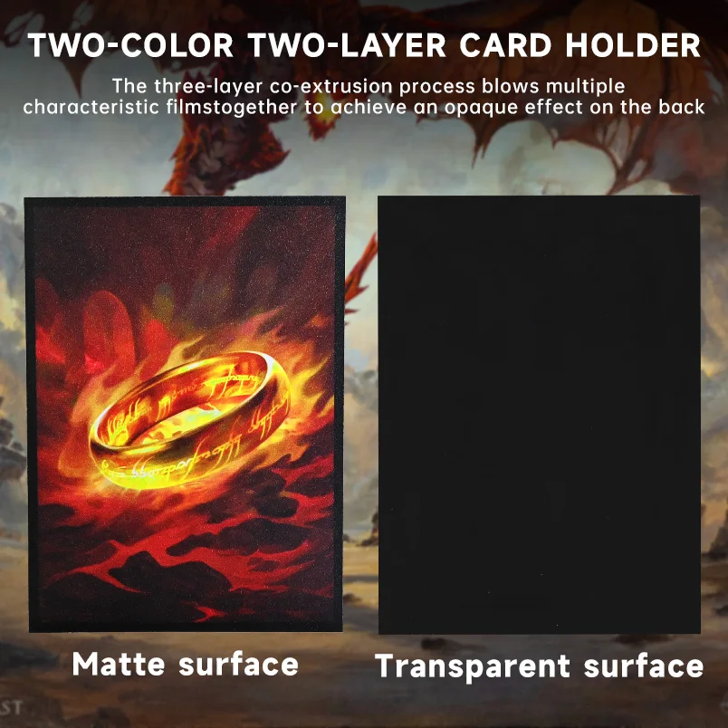 Buste per carte TCG - anello magico - Fronte ultra trasparente e retro con finitura opaca, buste CCG di dimensioni standard da 100 pezzi