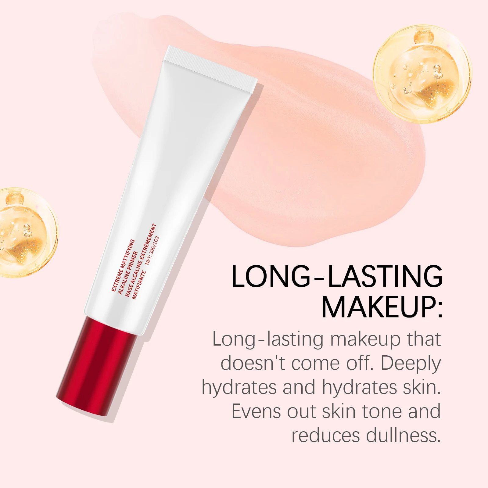 Feuchtigkeitsspendender Primer: Leichte und feuchtigkeitsspendende Basis für einen natürlichen Soft-Fokus, strahlendes Finish, hält die Haut feuchtigkeitsspendend