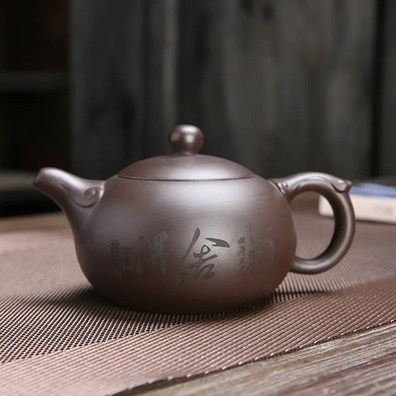 1pc Handmade Purple Clay Teapot Chinese Authentic Yixing Tea Pot Beauty Kettle Household Tea Ceremony Customized Gifts