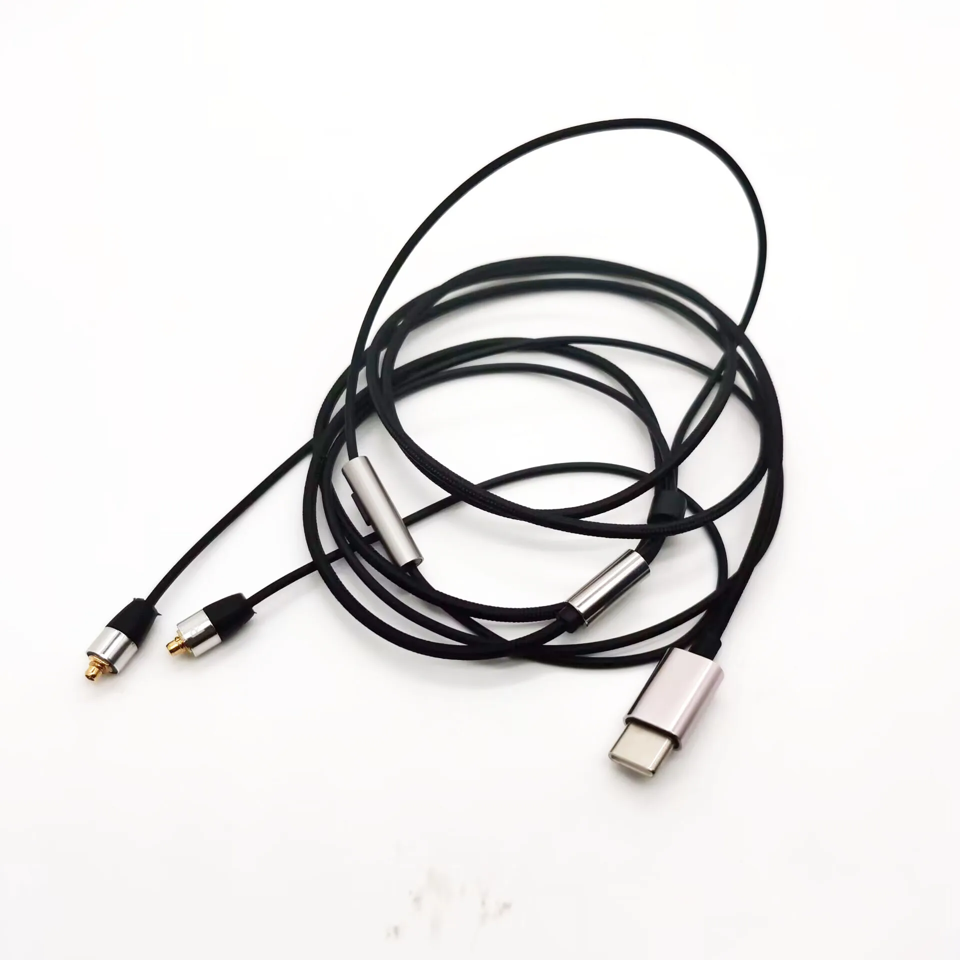 Cavo per Cuffie da USB C a MMCX con Microfono e unità di Controllo, Sostituzione del Cavo per Auricolari con Anima in Rame Senza Ossigeno da Tipo C a